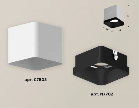 Накладной точечный светильник Ambrella Techno XS7805002 (220V, куб)