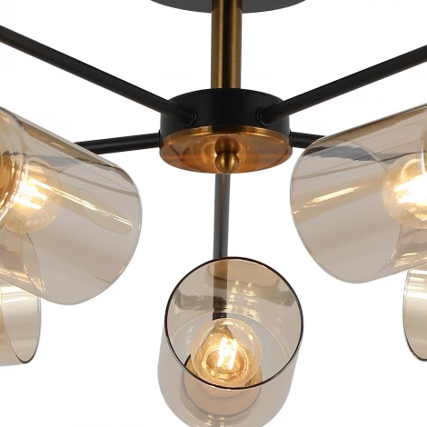 Потолочная люстра на штанге ILLUMICO IL8248-5COU-79 BK GD (220V)