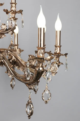 Подвесная большая люстра Omnilux Nureci OML-74903-18 (220V, подвески, на цепи, подсвечник, свеча)