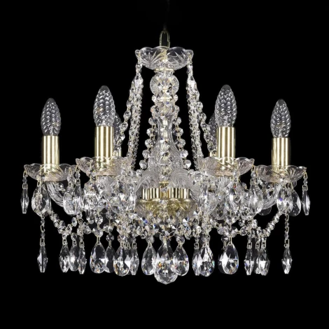 Подвесная люстра Bohemia 1413 1413/6/165/G (220V, хрусталь, на цепи, подсвечник, свеча)