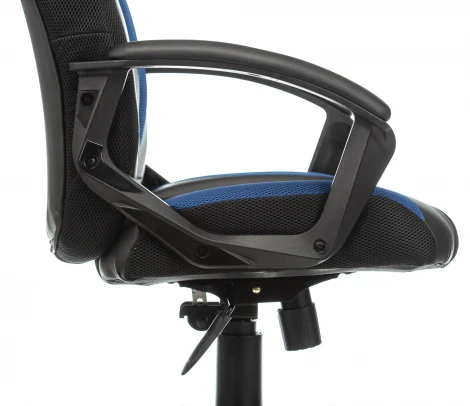 Кресло игровое Zombie VIKING-9 черный/синий текстиль/эко.кожа крестовина пластик