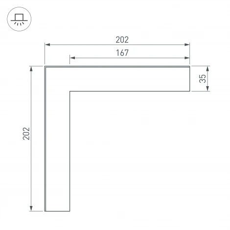 Угол SL-LINIA65-F внешний (Металл) 030125 Arlight