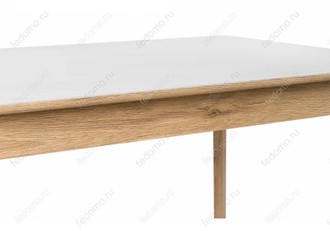 Стеклянный стол Woodville Арья белый / дуб монтана 462109