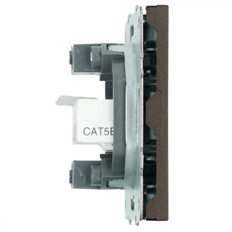 Розетка Ethernet RJ-45 двойная (антрацит, soft touch) Stekker Эмили 49926