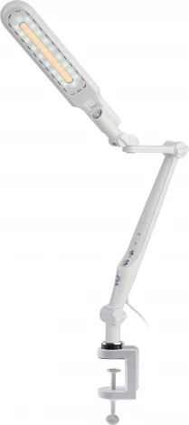 Офисная настольная лампа светодиодная на струбцине с регулировкой цветовой температуры и яркости ЭРА NLED-496-12W-W (220V, сенсорный выключатель)