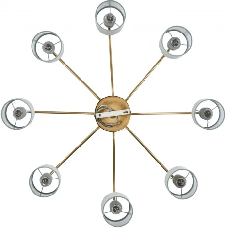 Потолочная люстра на штанге Lumion Anri 6590/8 латунь/мятный зеленый, металл, керамика/текстиль E14 8*40W 220V