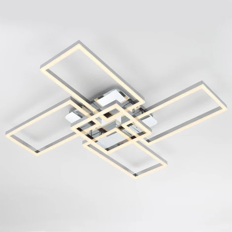 Потолочная люстра светодиодная на штанге с пультом с гибким неоном с регулировкой цветовой температуры и яркости LED4U LED4U L11004-5 CR