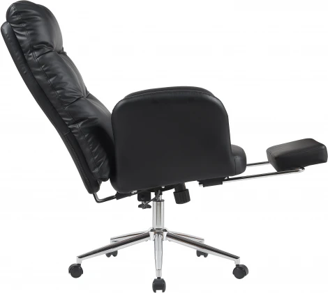 Кресло руководителя TopChairs Solid с оттоманкой черный арт.УТ000040808