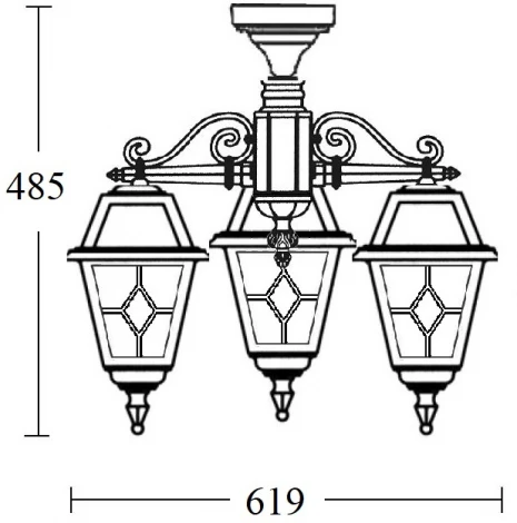 Потолочный светильник уличный Oasis Light FARO 91170A/3 Bl