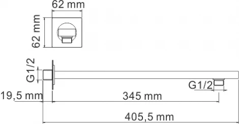 Кронштейн для верхнего душа Wasserkraft Aisch A180