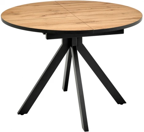 Стол Rudolf круглый раскладной 100-130x100x75см, Дуб Вотан, чёрный Bradex Home RF 0301