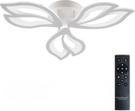 Потолочная люстра светодиодная с пультом ДУ 66W, белый, LED Natali Kovaltseva Fortuna LED LAMPS 81107/2C