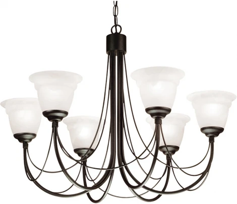 Подвесная люстра Elstead Carisbrooke CB6-BLACK (220V, на цепи, подсвечник, свеча)