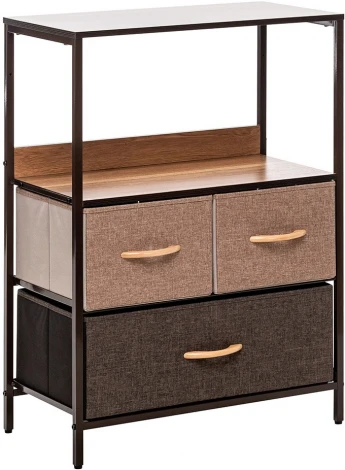 Комод Leset Локи 3 ящ., Коричневый Leset (Искусственный лен/Бежевый,Коричневый) арт.2500000183485
