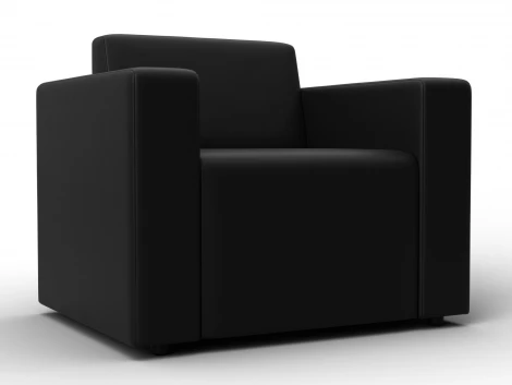 Кресло Лига-093 (ДСП,Брус,Фанера/Пластик/Экокожа/Черный) Лига Диванов 132467