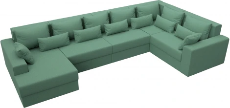 Диван П-образный Майами левый угол (Зеленый/Рогожка) Лига Диванов арт.123253L