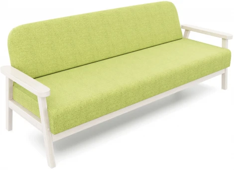 Диван Arsko прямой Флори Б беленый дуб рогожка зеленая