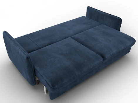 Диван прямой Лига-064 НПБ (ДСП/Дерево/Велюр/Синий) Лига Диванов 129609