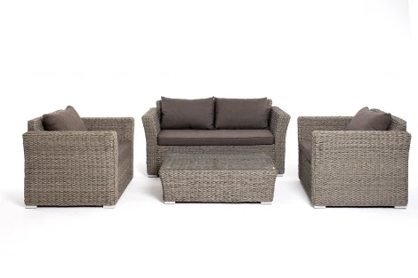 "Капучино Сингл" лаунж-зона из искусственного ротанга (гиацинт), цвет серый 4SIS арт.УТ-00004225