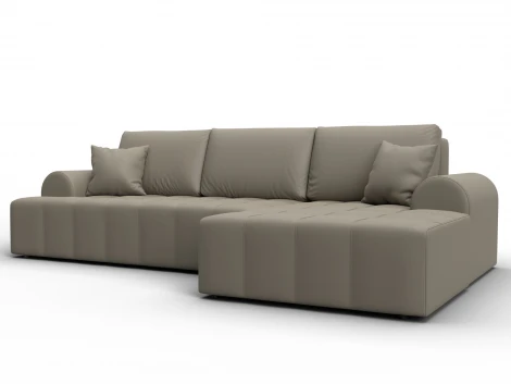 Диван угловой Лига-080 угол правый (ДСП/Пластик/Экокожа/Бежевый) Лига Диванов 134751