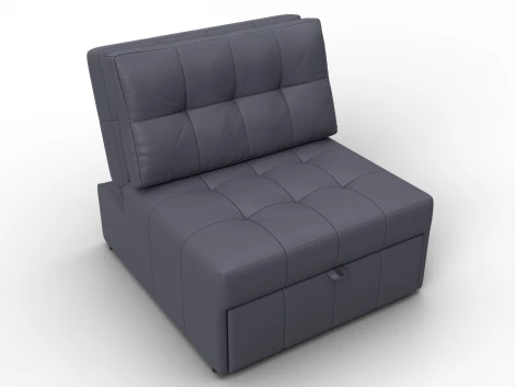 Кресло-кровать Лига-107 (80) (ЛДСП,Брус,Фанера,Экокожа/Серый) Лига Диванов 134944