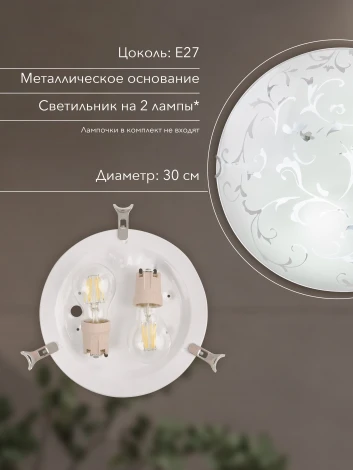 Настенно-потолочный светильник Мелодия Света CW1N Snow White R1004-2W-300 WT 000059669