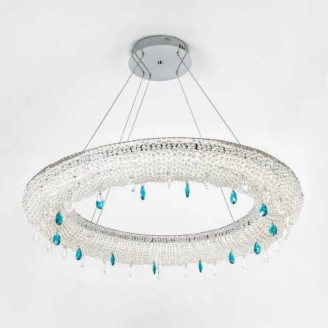 Подвесная люстра светодиодная хрустальная с регулировкой цветовой температуры Modelux MODELUX ML.2306.800 CR