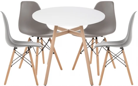 Обеденная группа Woodville Гуанора 80 gray / white / wood 527489