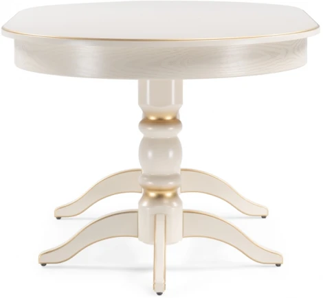 Деревянный стол Woodville Дейвер 160(220)х100 слоновая кость / золото 515968