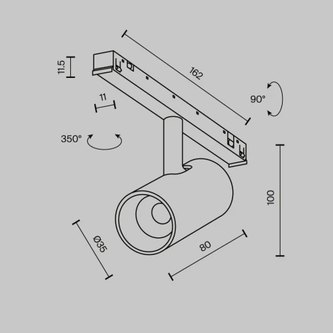 Трековый светильник низковольтный светодиодный 48V 5W 2700-6000К Zigbee Maytoni Technical Focus Led TR243-4-5WTW-DSZ-B