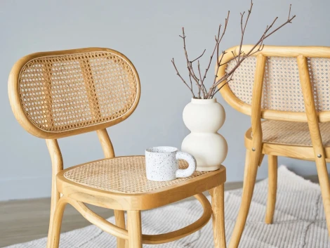 Комплект стульев Poltrona 2 шт. ОГОГО Обстановочка! 966326 (Массив,Дерево,Ротанг/Бежевый)