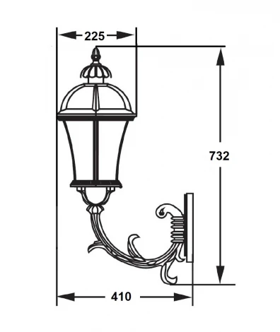 Настенный фонарь уличный Oasis Light ROMA L 95201L/16L Gb