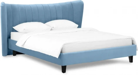 Кровать Queen II Agata L ОГОГО (арт.574780), (Ткань/Голубой)