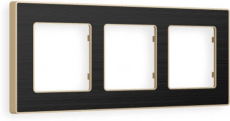 Рамка Ambrella Volt ALFA Arctic (Черный Стекло органическое/Шампань) 3-ая AF580543