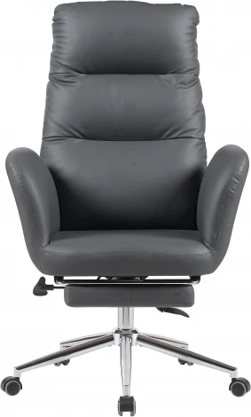 Кресло руководителя TopChairs Solid с оттоманкой серый арт.УТ000040807