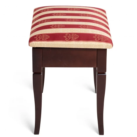 Банкетка Ретро М с ящиком средне-коричневый, ткань полоса бордо Mebelik 009374