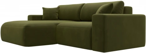 Диван угловой Лига-036 НПБ Классик левый угол (Зеленый/Микровельвет) Лига Диванов арт.121368L