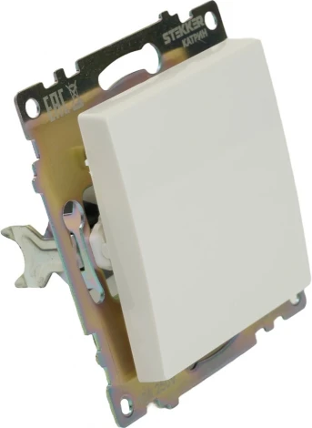 Переключатель одноклавишный перекрестный (белый) Stekker Катрин 49176