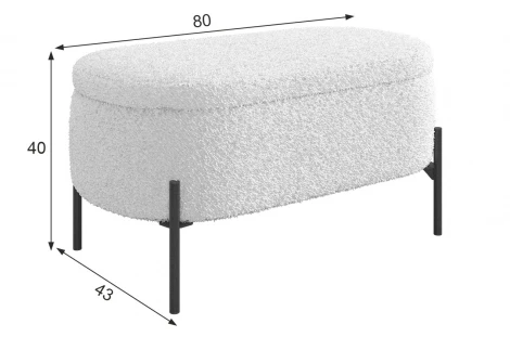 Пуф Барни Mebelson (Металл/Белый) арт.173750,2708