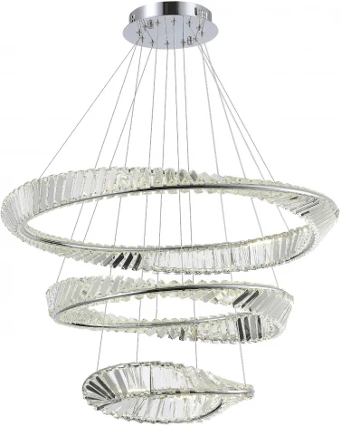 Подвесной светильник ярусный ST Luce Ritorto SL6204.101.03 Хром/Прозрачный LED 1*97W 4000K (220V, на тросе, круглые)