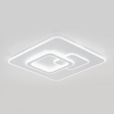 Потолочный светодиодный светильник Escada Rung 10295/3LED 80Вт, металл/акрил, белый (регулировка яркости, 220V, пульт управления)