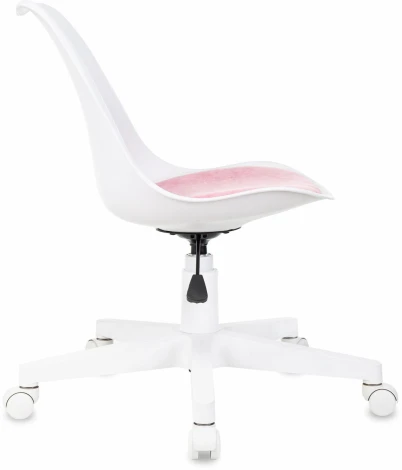 Кресло Бюрократ CH-W333 белый сиденье розовый Velvet 36 крестов. пластик пластик белый