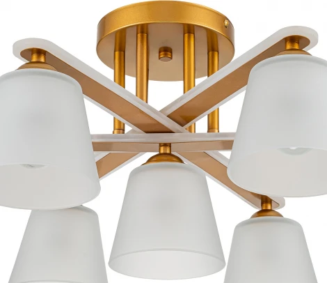 Потолочная люстра на штанге Escada Silva 1101/7PL 7х60Вт E27, металл/стекло, золото