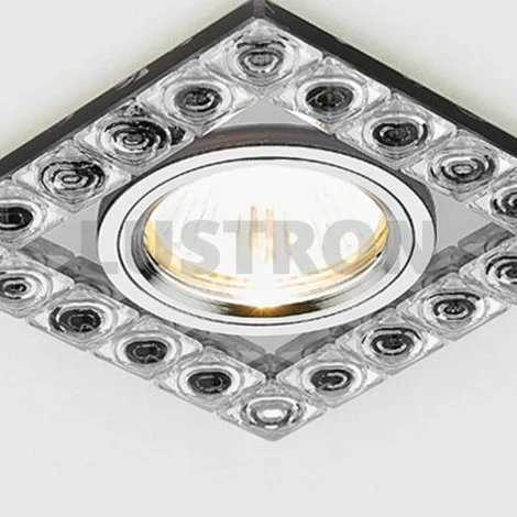 Встраиваемый точечный светильник Ambrella Хрусталь Зеркальный K123 BK