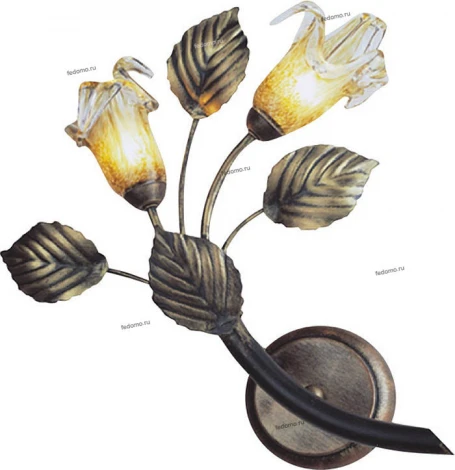 Бра N-Light BX-0178 BX-0178/2 gold with clear red