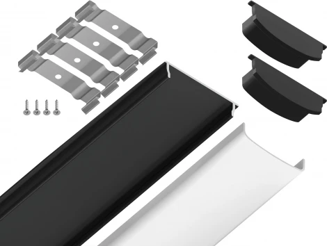Алюминиевый профиль накладной гибкий для светодиодной ленты до 15мм Ambrella Illumination GP1600BK