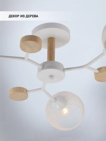 Потолочная люстра на штанге Seven Fires Maklen SF3385/3C-BK-WD