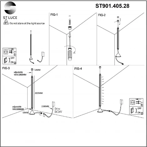 Напольный светильник ST Luce ST901.405.28 (LED, 220V)