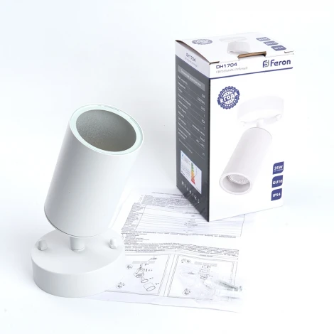 Архитектурная подсветка Feron Бостон 48323 DH1704, на стену, GU10 белый (220V, круглые, IP54)