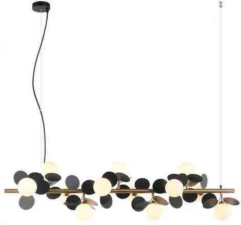 Подвесная люстра на штанге Lumien Hall Ilmari LH4136/12PO-BR-BK